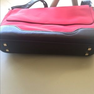 Red and black nylon and leather purse